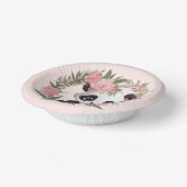 Schattig Baby Panda Beer met bloemen Papieren Kommen (Gebogen)