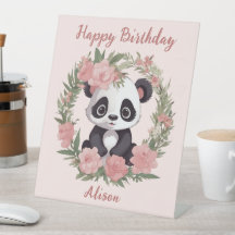 Schattig Baby Panda Beer met bloemen