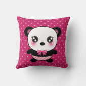 Schattig Baby panda Beer roze polka dots patroon Kussen (Achterkant)