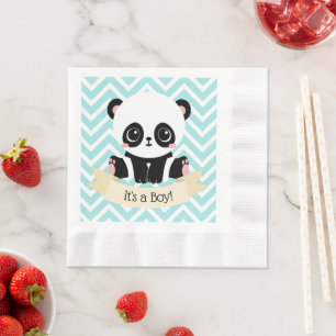 Schattig Baby Panda Blue Baby shower Servet