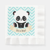 Schattig Baby Panda Blue Baby shower Servet (Voorkant)