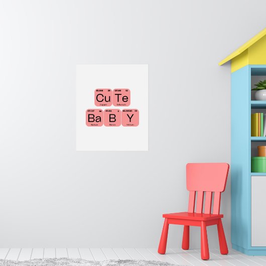  Schattig Baby Periodiek Systeem Element Poster (Kinderkamer 1)