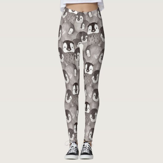 Schattig Baby Pinguïn Patroon Leggings (Voorkant)