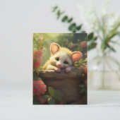 Schattig baby possum slapen in de tuin briefkaart (Staand voorkant)