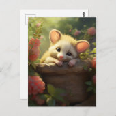 Schattig baby possum slapen in de tuin briefkaart (Voorkant / Achterkant)