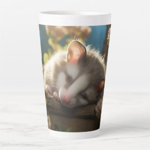 Schattig baby possum slapen in de tuin latte mok