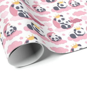 schattig baby Princess panda-beer Cadeaupapier