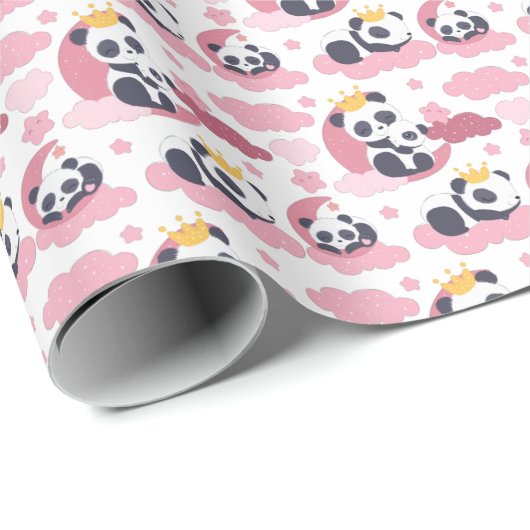schattig baby Princess panda-beer Cadeaupapier (Rol Hoek)