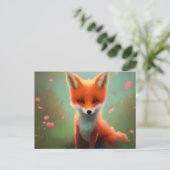 Schattig Baby Red Fox Briefkaart (Staand voorkant)