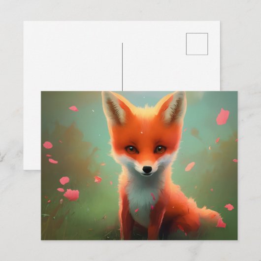 Schattig Baby Red Fox Briefkaart (Voorkant / Achterkant)