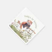 Schattig Baby Red Panda Beer 1e verjaardagsfeestje Servet (Hoek)