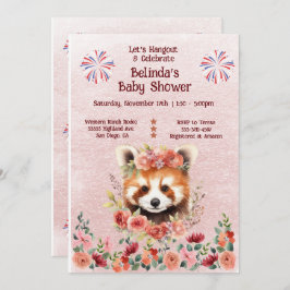Schattig Baby Red Panda Beer Baby shower Kaart