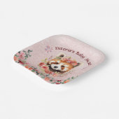 Schattig Baby Red Panda Beer Baby shower Papieren Bordje (Gebogen)