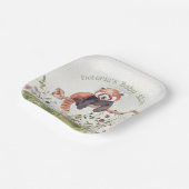 Schattig Baby Red Panda Beer Baby shower Papieren Bordje (Gebogen)
