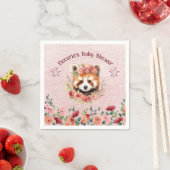 Schattig Baby Red Panda Beer Baby shower Servet (Insitu)