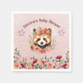 Schattig Baby Red Panda Beer Baby shower Servet