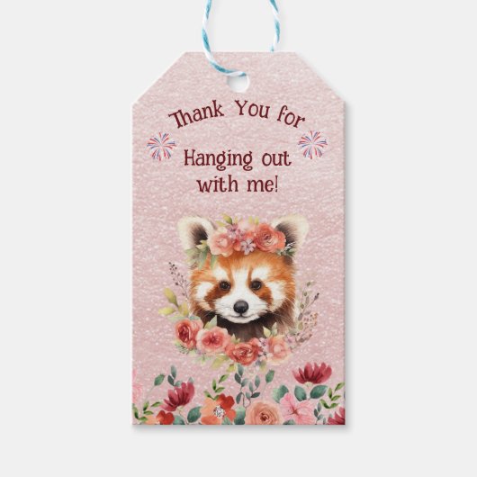 Schattig Baby Red Panda Beer Gift Label Cadeaulabel (Voorkant)
