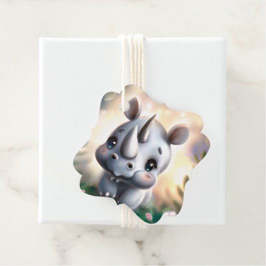 Schattig Baby Rhino Gift Label (In situ)
