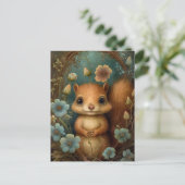 Schattig Baby Rode Eekhoorn Briefkaart (Staand voorkant)