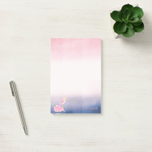 Schattig Baby Roze Flamingo Floral Post-it® Notes (Kantoor)