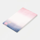 Schattig Baby Roze Flamingo Floral Post-it® Notes (Schuin)