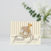 Schattig Baby shower babydieren Hartelijk dank Briefkaart (Staand voorkant)