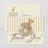 Schattig Baby shower babydieren Hartelijk dank Briefkaart (Voorkant / Achterkant)