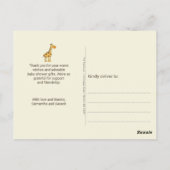 Schattig Baby shower babydieren Hartelijk dank Briefkaart (Achterkant)