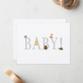 Schattig Baby shower - Bedankt voor je briefkaart (Voorkant / Achterkant in situ)