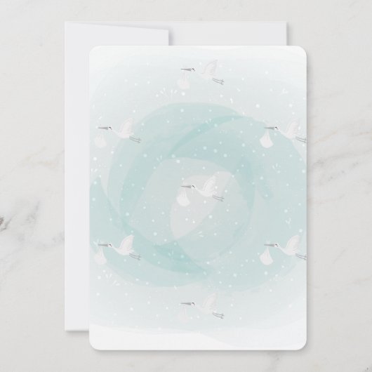 Schattig Baby shower Blauwe bloemen van de Brieven Kaart (Achterkant)