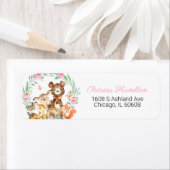 Schattig Baby shower Bosbouwdieren Etiket (Insitu)