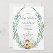 Schattig Baby shower Bosbouwdieren Kaart (Voorkant)