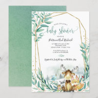 Schattig Baby shower Bosbouwdieren