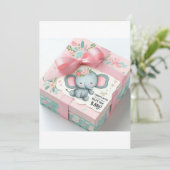 Schattig Baby shower Cadeau Set - Pasgeboren Essen Kaart (Staand voorkant)