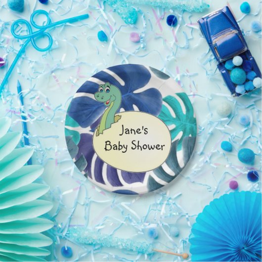 Schattig Baby shower Dinosaur Papieren Bordje (Feest)