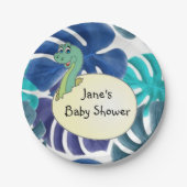 Schattig Baby shower Dinosaur Papieren Bordje (Voorkant)