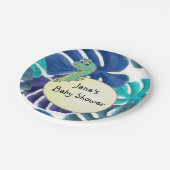Schattig Baby shower Dinosaur Papieren Bordje (Gekanteld)