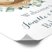 Schattig Baby shower Eucalyptus Griekenland Poster (Hoek)