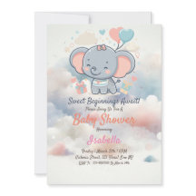 Schattig Baby shower Invitation met Dreamy Clouds