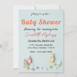 Schattig Baby shower Kaart met Baby Essentials