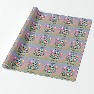 Schattig Baby shower Little Dinosaur Cadeaupapier