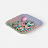 Schattig Baby shower Little Dinosaur Papieren Bordje (Gebogen)