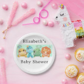 Schattig Baby shower Little Dinosaur Papieren Bordje (Feest)