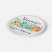 Schattig Baby shower Little Dinosaur Papieren Bordje (Gekanteld)