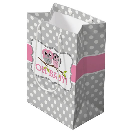 Schattig Baby shower Medium Cadeauzakje (Voorkant Gekanteld)