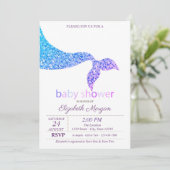 Schattig Baby shower Mermaid Tail Kaart (Staand voorkant)