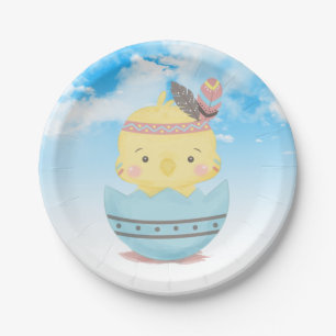 Schattig Baby shower met kleine gebroken kippen Papieren Bordje