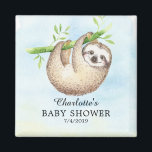Schattig Baby shower met sleuf voor magneet<br><div class="desc">Sweet sloth magnet voor een baby shower voor jongens met de liefste baby slet op een blauwe waterverf achtergrond. Overeenkomende objecten in onze winkel.</div>