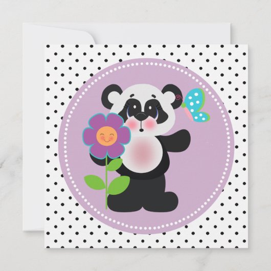 Schattig Baby shower of Verjaardag Custom Panda Be Kaart (Achterkant)