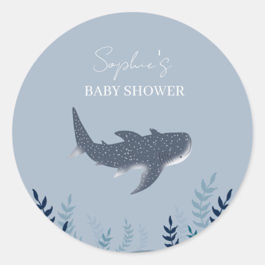 Schattig Baby shower onder het Zee Ronde Sticker (Voorkant)